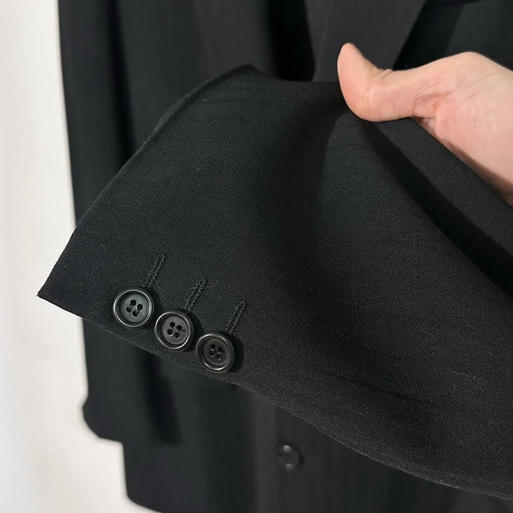 CHIAVARI Made in Italy Black Wool Blazer Classic Tailored 44R